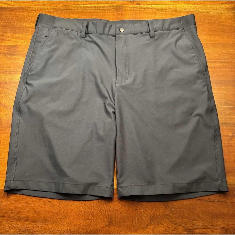 Greg Norman Mens Navy Flat Front Stretch Performance Preppy Golf Shorts Sz 40
